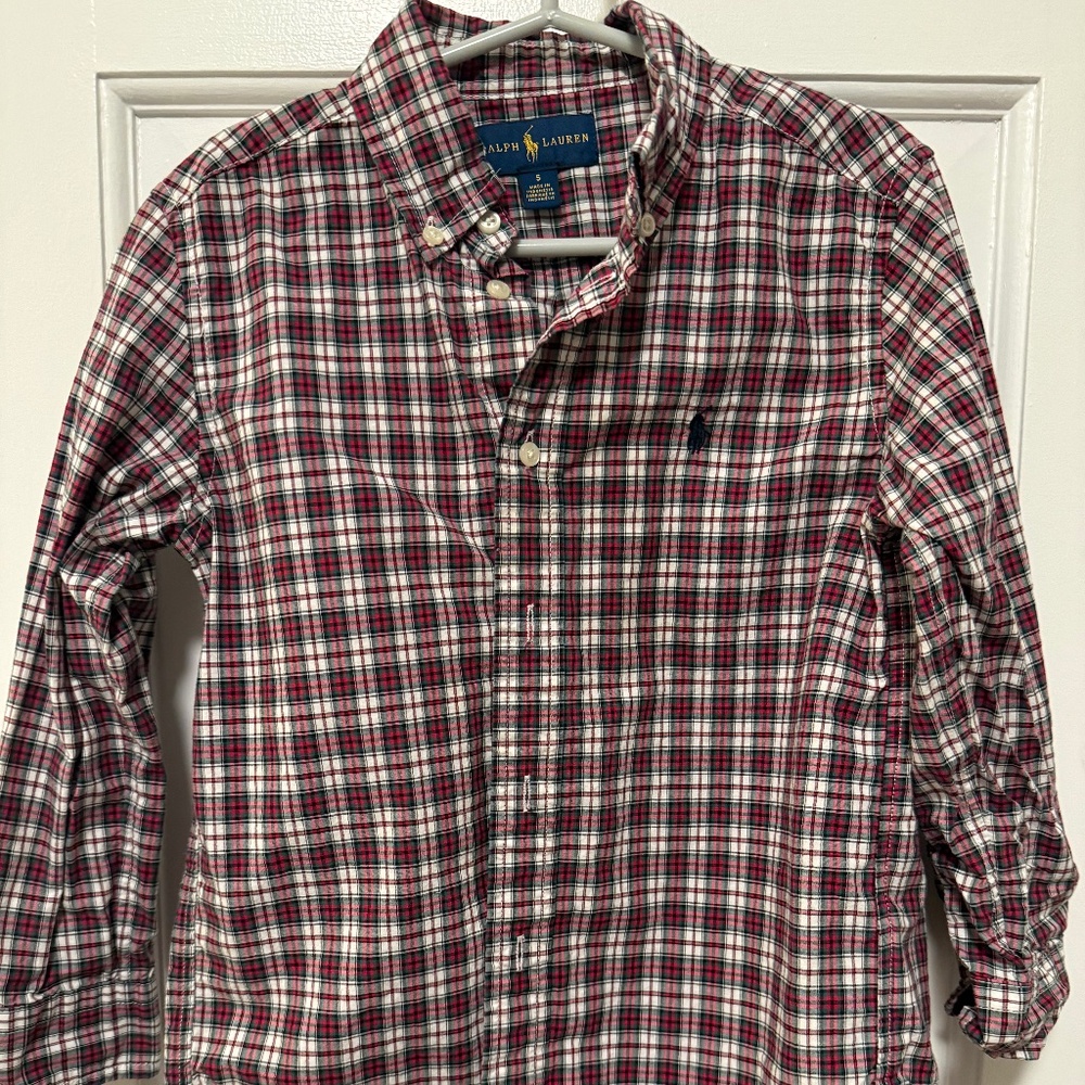 Ralph Lauren Kids Polo- Red & Green Plaid